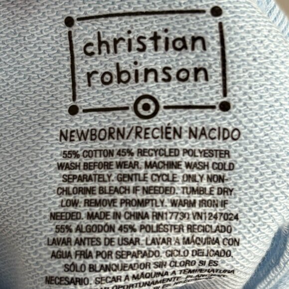 Christian Robinson for Target Blue Butterfly 2-Piece Set NWT NB - Picture 4 of 8